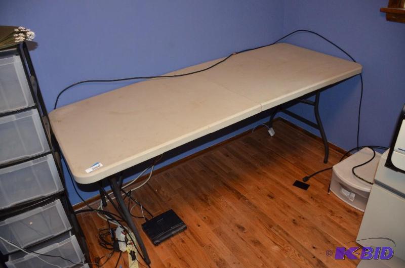 Gray plastic folding table 72&quotx29 12&qu...