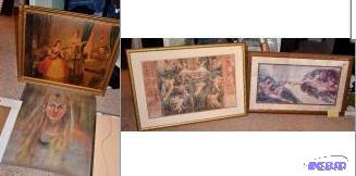 Antique Art work as well as modern some signe...