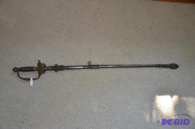 Vin 38&quot long vintage sword with scabbard...
