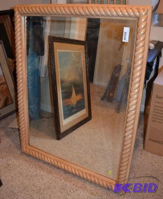 Wooden glass mirror 32 &quot X 41 12&quot...