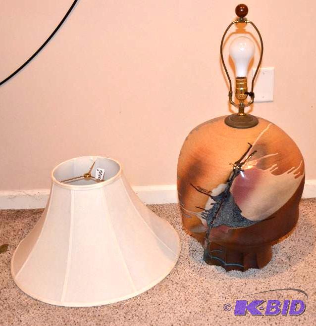 Signed Southwest Art Lamp- heavy lamp...