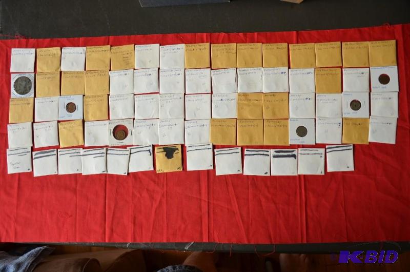Foreign coin collection, old coins, one is 18...