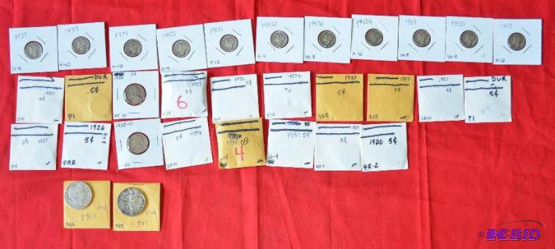 Mercury dimes 1939-1943 Nichols 1926 -1939 50...
