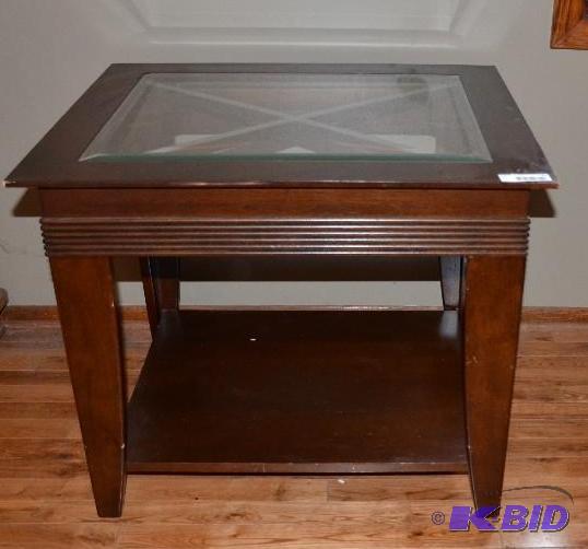 Brown glass table 28&quot x 24&quot x 23 1...