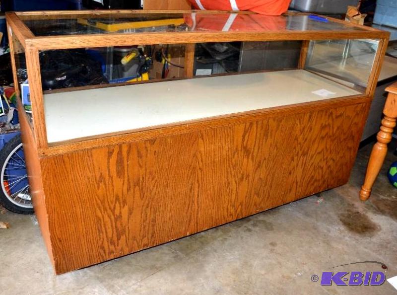 Antique() dime store wood display case with ...