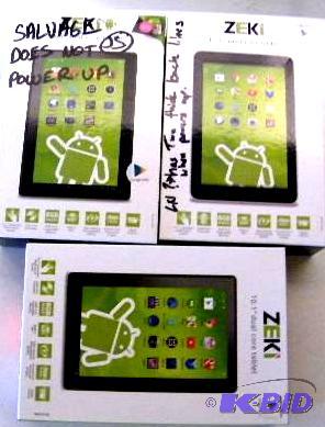 lot 27 image: Lot of 3  10" Zeki Tablets  - Model...