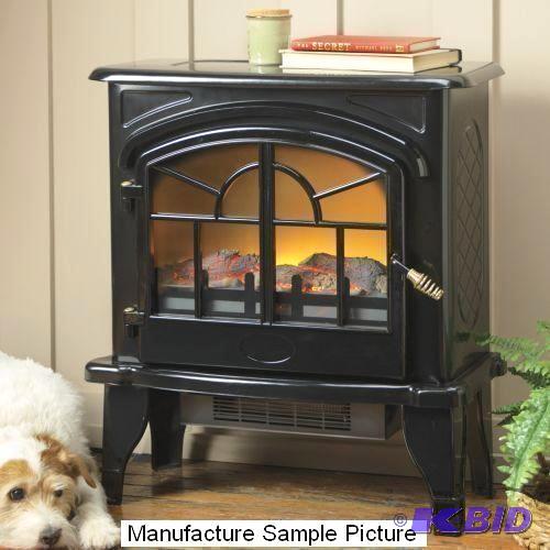 Black Freestanding Electric Fireplace - The s...