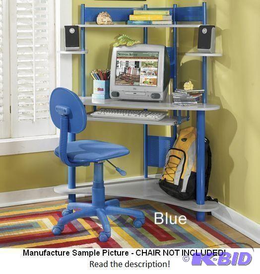Computer Work Station - Gray and Blue - Great...