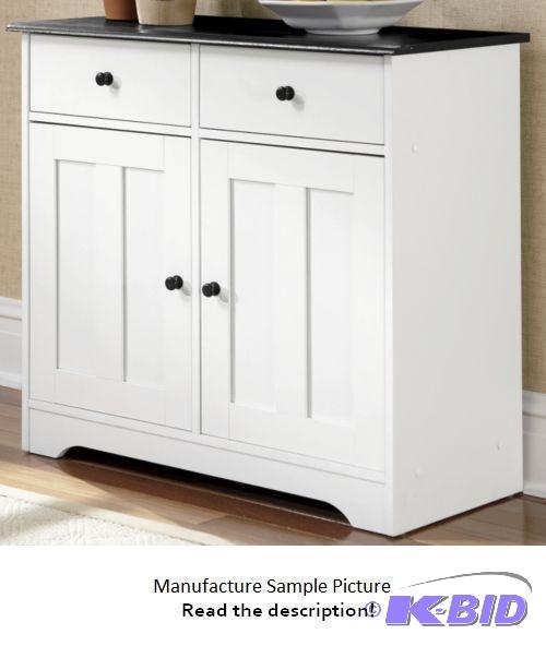 Katie Sideboard - White with Black Top - Welc...