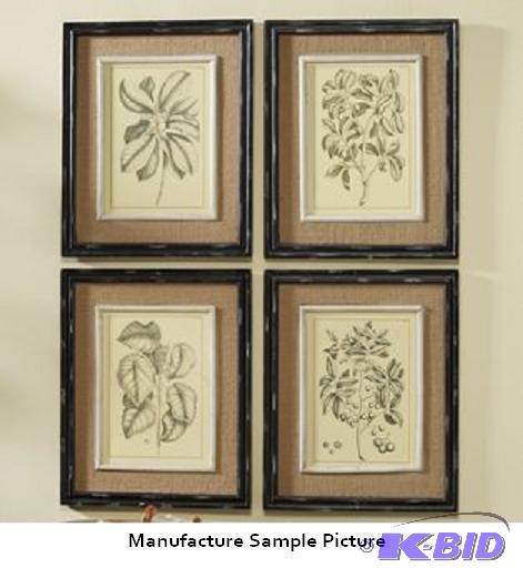 Set of 4 Botanical Prints - Prints are matted...