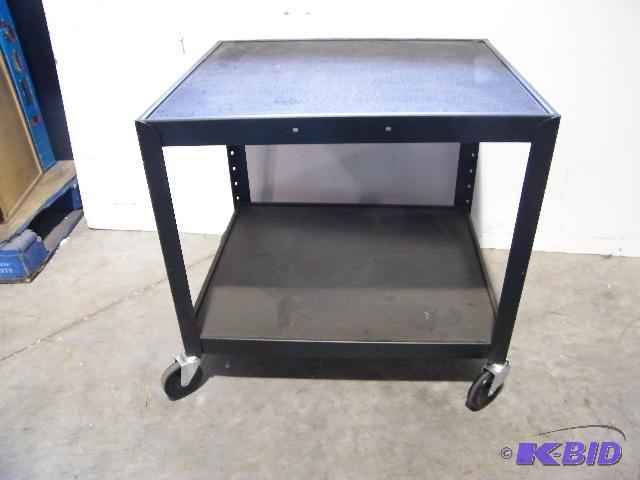 lot 66 image: Two Tier Cart - Heavy duty caster wheels - Fl...