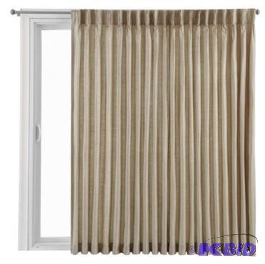 lot 1 image: Royal Velvet Supreme Pinch-PleatBack-Tab Lined Patio Panel.  Ivory Beige.  100 x 84