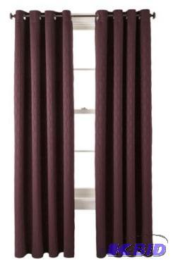lot 13 image: Studio Luna Grommet-Top Lined Blackout Curtain Panel Pair.  Each 50 x 84 Plum