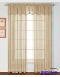 lot 27 image: JCPenney Home Snow Voile Rod-Pocket Semi-Sheer Panel Soft Gold