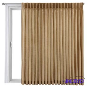 lot 3 image: Royal Velvet Supreme Pinch-PleatBack-Tab Lined Patio Panel.  Soft Gold.  100 x 84