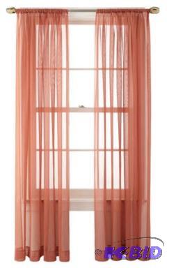 lot 36 image: Martha Window Voile Rod-Pocket Sheer Panel Rose Dawn