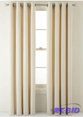 lot 7 image: Martha Fairmount Basketweave Grommet-Top Heavyweight Cotton Curtain Panel  50 x 84