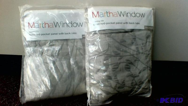 lot 8 image: Martha Window Lined Rod Pocket Panel Leaf Pattern.  50 x 84