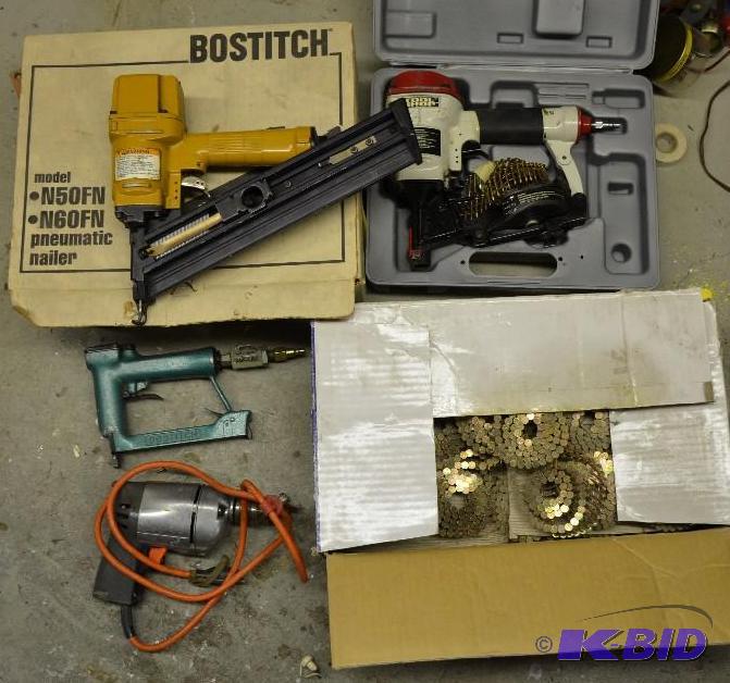 lot 111 image: 3&nbspNail guns- 2 Bostitch&nbspnail guns a...
