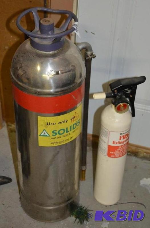 lot 116 image: Two Vintage fire extinguishers,1 Pyrene, 1 Ho...