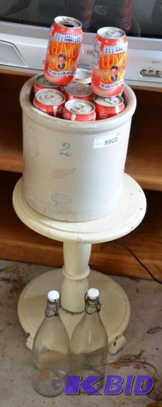 lot 128 image: Redwing 2 gal. crock with stand NCAA Final F...