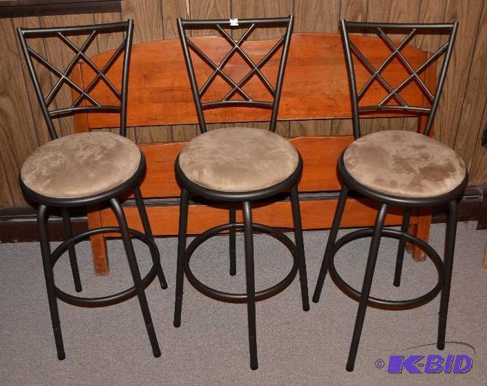 lot 157 image: Three bar chairs...