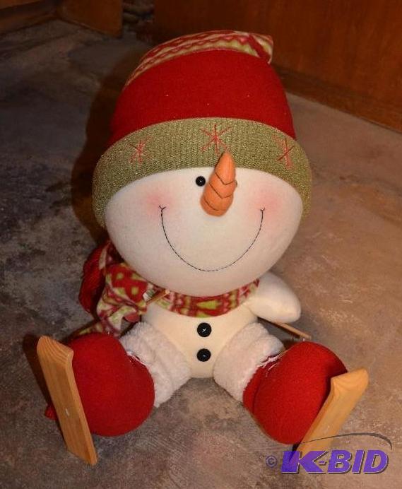 lot 160 image: Stuffed snowman Christmas decoration...