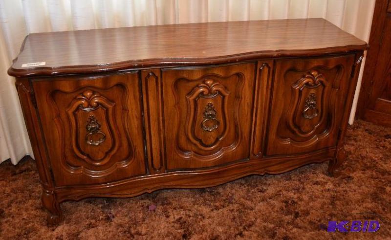 lot 24 image: Vintage Wood Buffet 49" wide x 16" ...