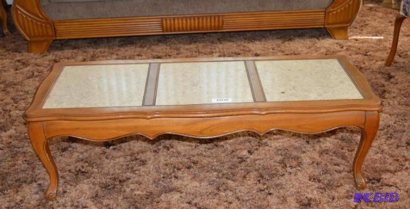 lot 29 image: Very Nice retro coffee table with marble top....