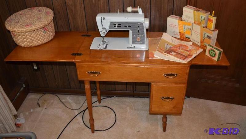 lot 52 image: Vintage Singer Touch and Sew sewing machine w...