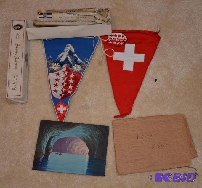 lot 69 image: Antique German flag and red cross flag from w...