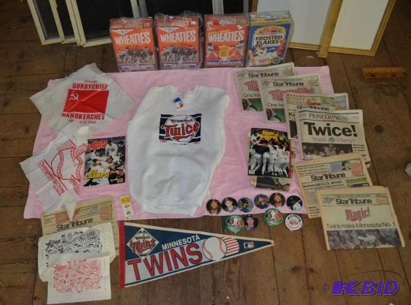lot 78 image: Twins Memorabilia Twins T-shirt, Newspapers,...