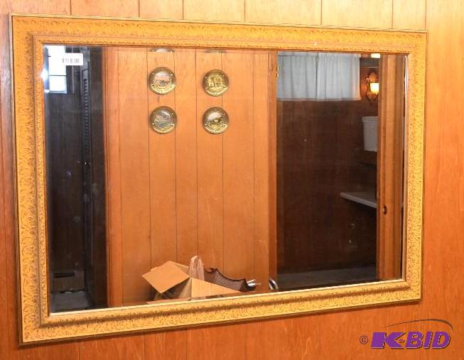lot 95 image: Gold colored mirror...
