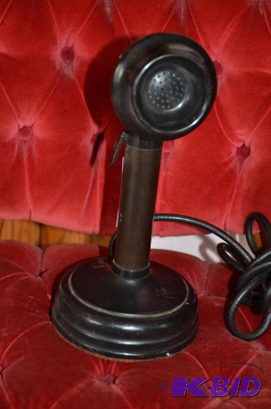 lot 96 image: Part of antique black telephone (speaker ...