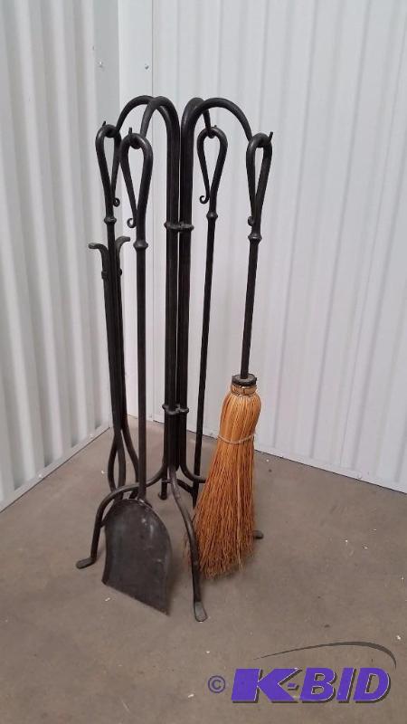lot 4 image: Cast Iron Fireplace Set of 4 Tools