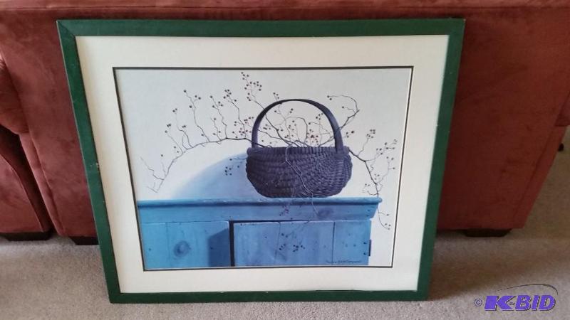 lot 43 image: Simple Print with Green Frame.  No Glass