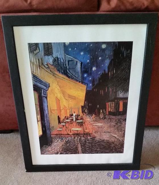 lot 44 image: Cafe Modern Print with Black Frame.  No Glass.