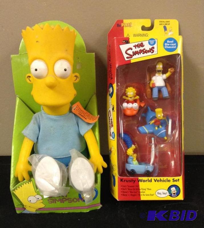 lot 13 image: The Simpsons Collectibles - Bart Doll and Krusty World Vehicle Set