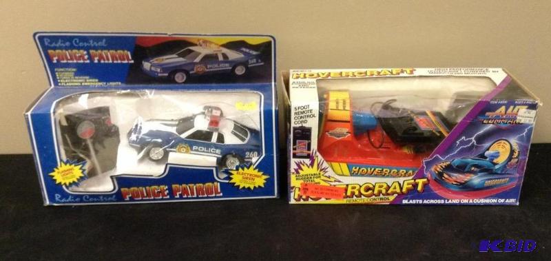 lot 23 image: Remote Control Police Patrol Car and Hovercraft