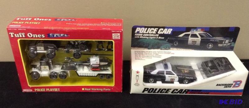 lot 24 image: Tuff Ones Steel Police Playset and Radio Controlled Police Car