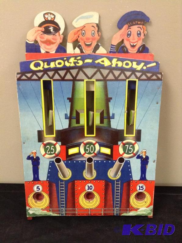 lot 25 image: RARE Vintage American Toy Works Quoits-Ahoy Game