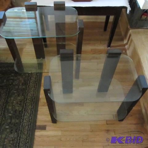 lot 110 image: Glass Lamp Tables