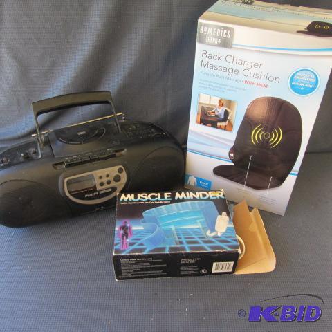 lot 140 image: CD Player, Massage Cushion
