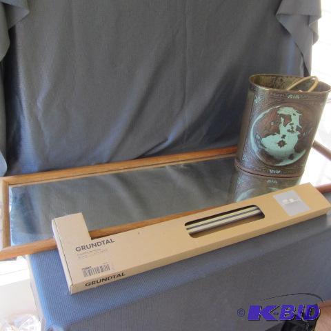 lot 147 image: Mirror, Can, Designer Shelf