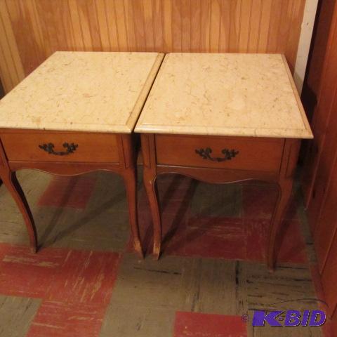 lot 153 image: Marble Top Lamp Tables