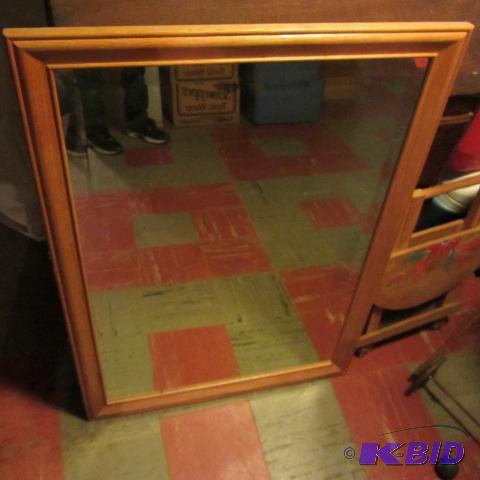 lot 163 image: Wood Frame Mirror