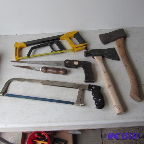 lot 192 image: Hatchets, Coping Saws