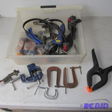 lot 199 image: Vise, Clamps