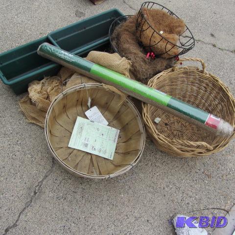 lot 247 image: Burlap, Baskets, Planters