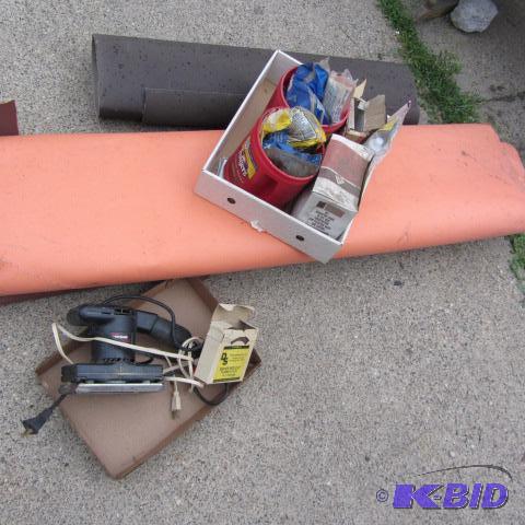 lot 268 image: Belt Sander, Sandpaper, Steel Wool